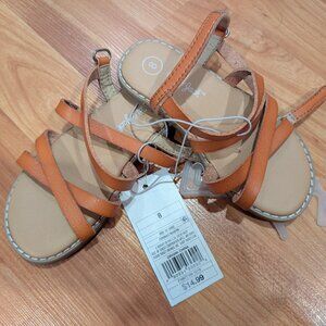 Cat & Jack toddler girls strappy sandals, cognac Mabyn size 8 new, NWT